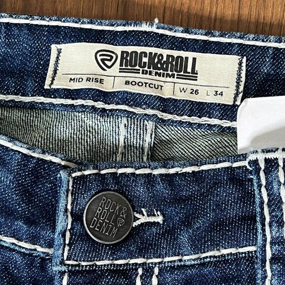 Rock & Roll Denim Midrise Bootcut Aztec Steer Women's Riding Jeans (26x34) NEW - Picture 13 of 14